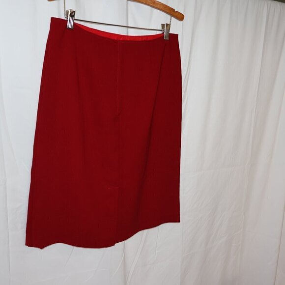 Unbranded Lined Polyester Skirt Kick Pleat Side Zip Hidden Cranberry - Picture 6 of 11